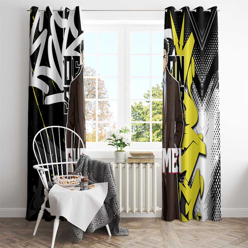 Gyomei Demon Slayer Window Curtain Urban Graffiti Anime Style