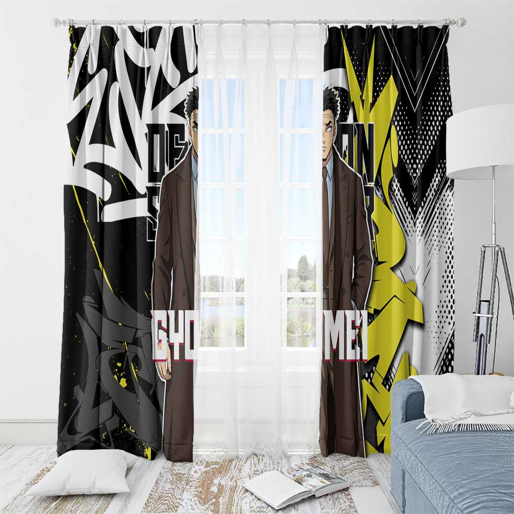 Gyomei Demon Slayer Window Curtain Urban Graffiti Anime Style