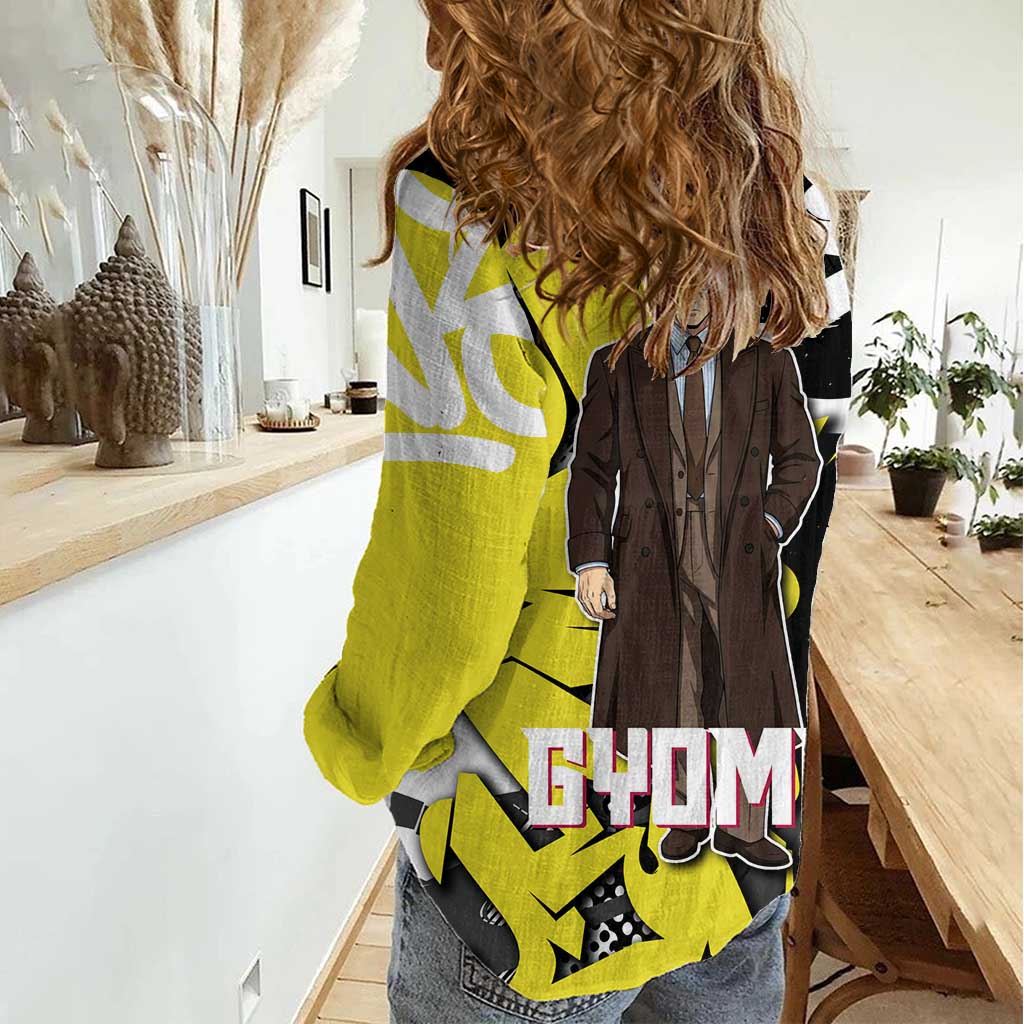 Gyomei Demon Slayer Women Casual Shirt Urban Graffiti Anime Style