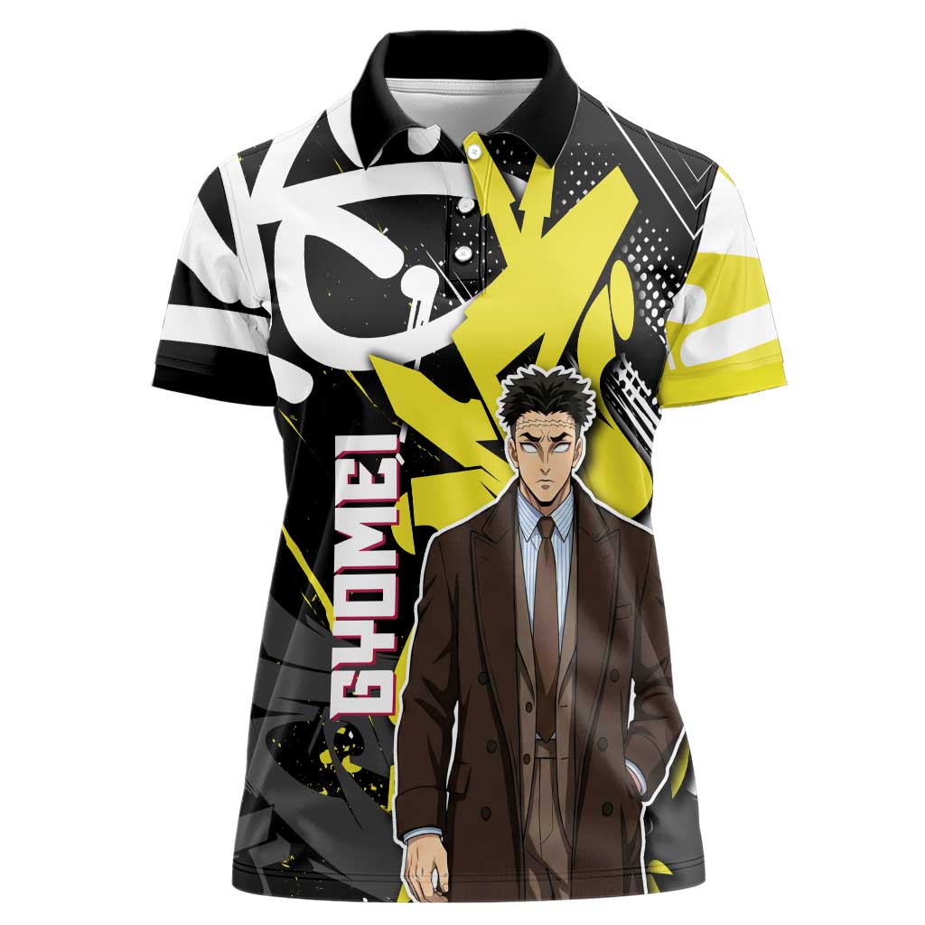 Gyomei Demon Slayer Women Polo Shirt Urban Graffiti Anime Style
