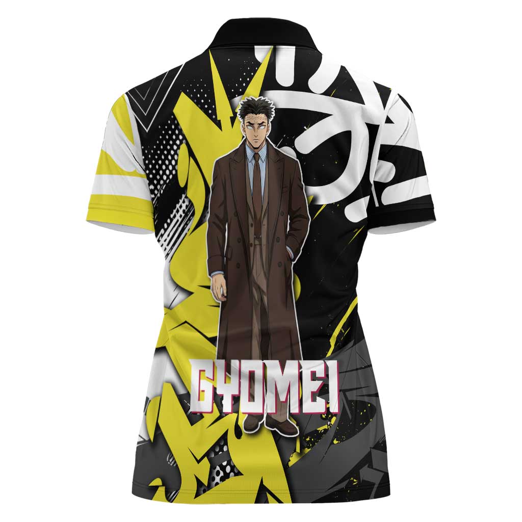 Gyomei Demon Slayer Women Polo Shirt Urban Graffiti Anime Style