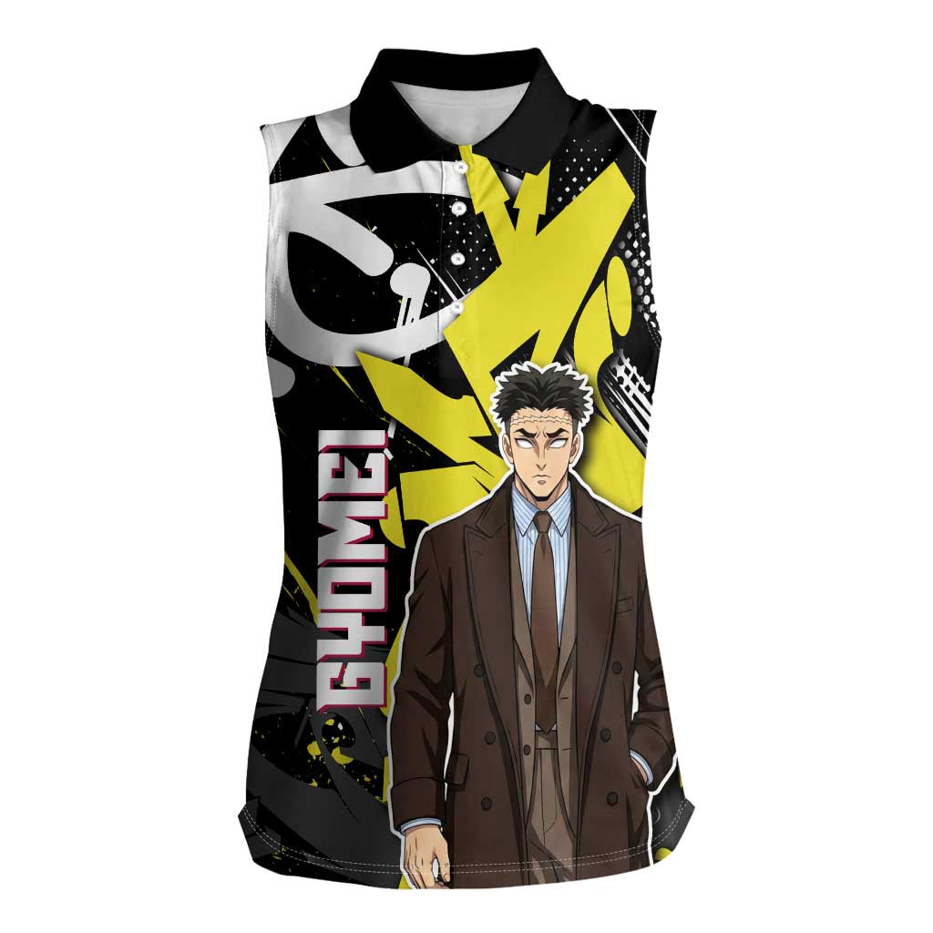 Gyomei Demon Slayer Women Sleeveless Polo Shirt Urban Graffiti Anime Style