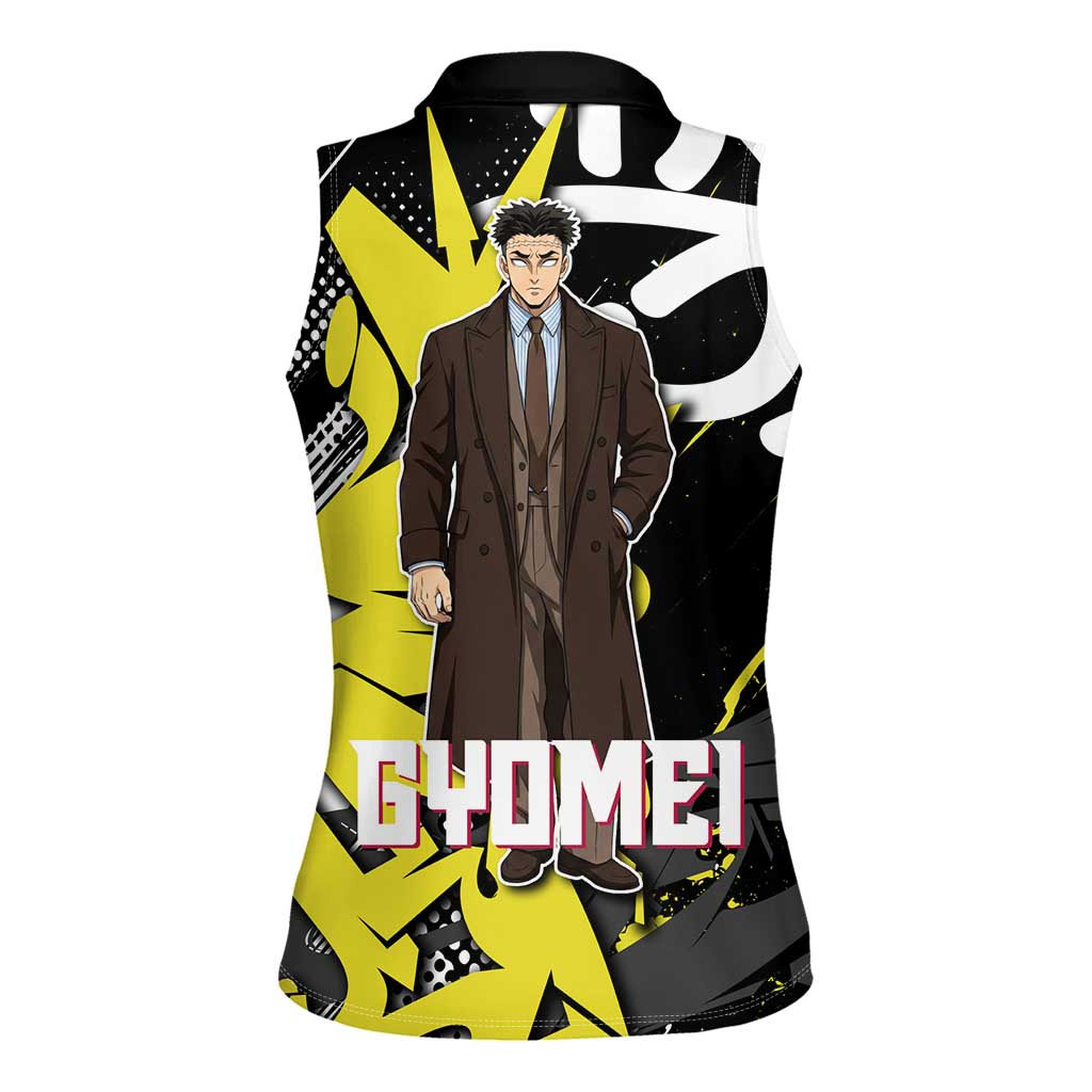 Gyomei Demon Slayer Women Sleeveless Polo Shirt Urban Graffiti Anime Style
