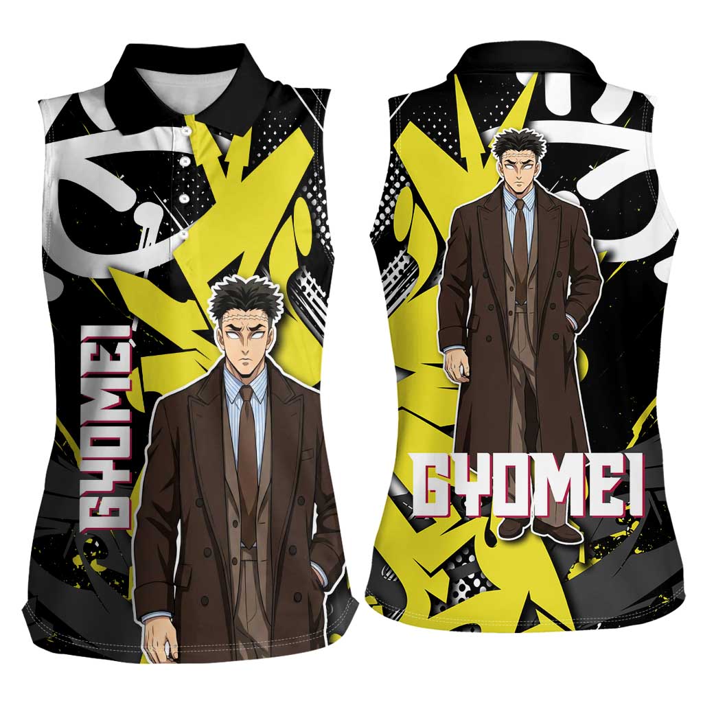 Gyomei Demon Slayer Women Sleeveless Polo Shirt Urban Graffiti Anime Style