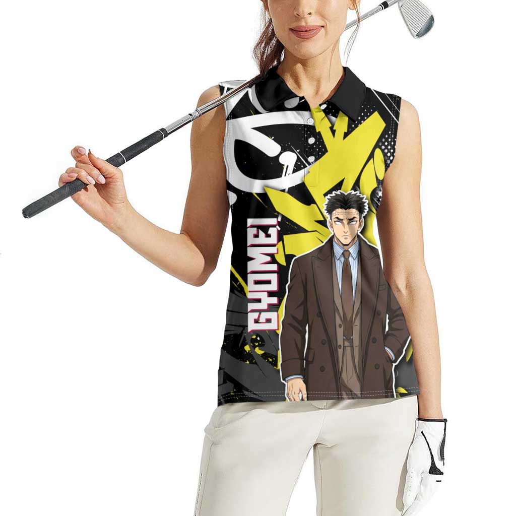 Gyomei Demon Slayer Women Sleeveless Polo Shirt Urban Graffiti Anime Style
