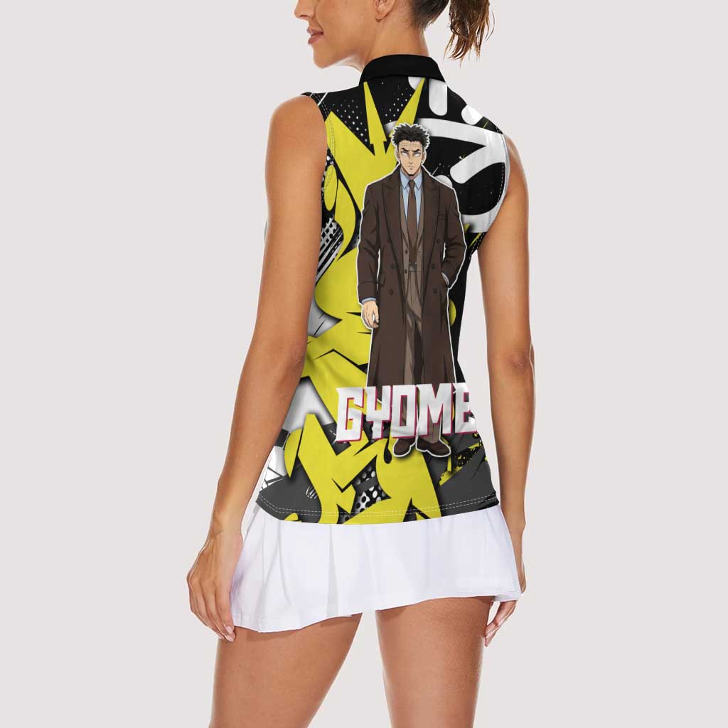 Gyomei Demon Slayer Women Sleeveless Polo Shirt Urban Graffiti Anime Style