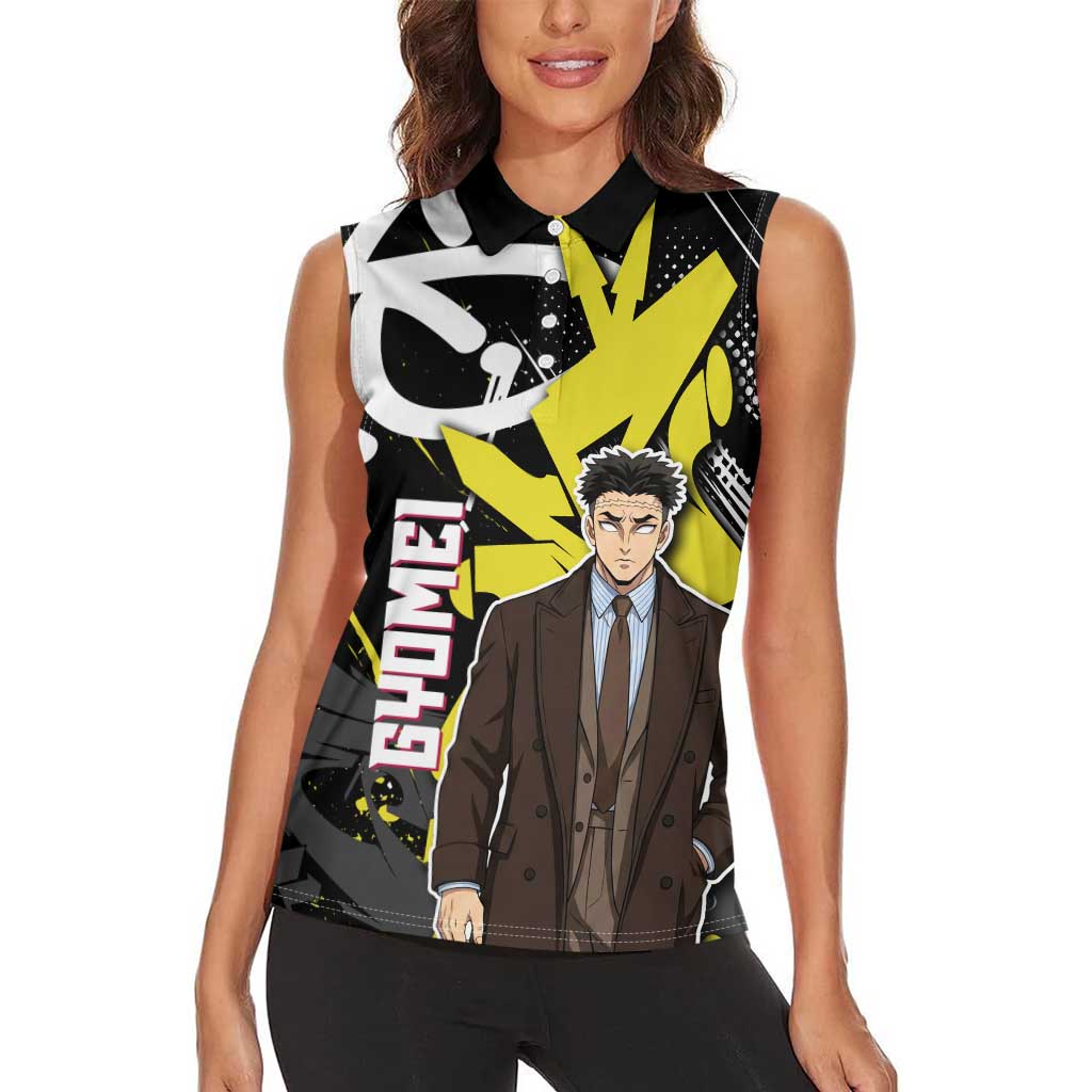 Gyomei Demon Slayer Women Sleeveless Polo Shirt Urban Graffiti Anime Style