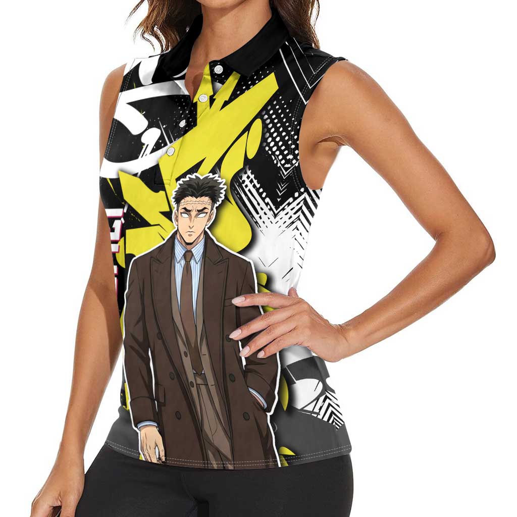 Gyomei Demon Slayer Women Sleeveless Polo Shirt Urban Graffiti Anime Style