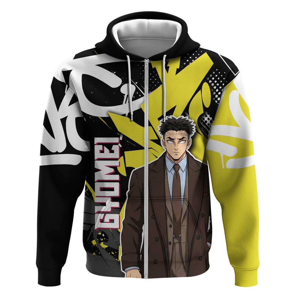 Gyomei Demon Slayer Zip Hoodie Urban Graffiti Anime Style