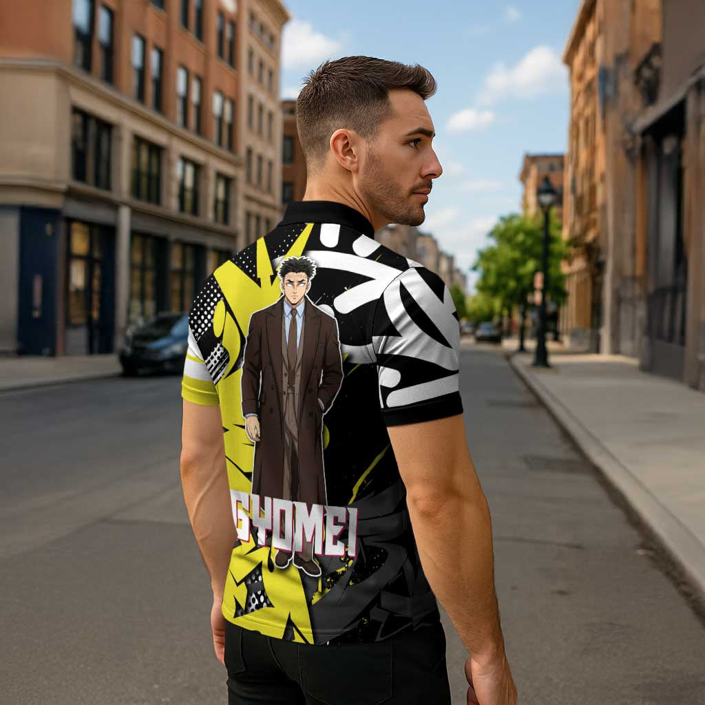 Gyomei Demon Slayer Zipper Polo Shirt Urban Graffiti Anime Style