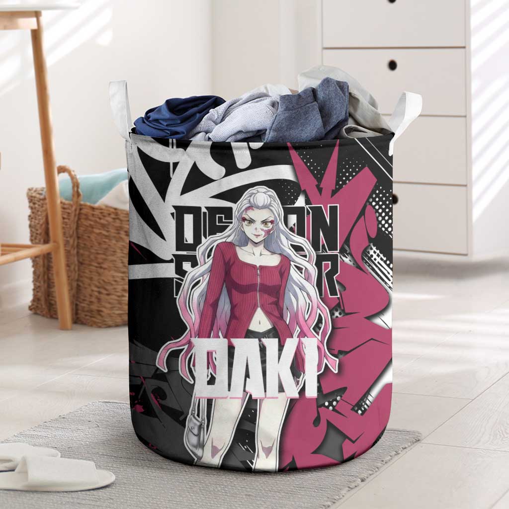 Daki Demon Slayer Laundry Basket Pink Graffiti Anime Aesthetic