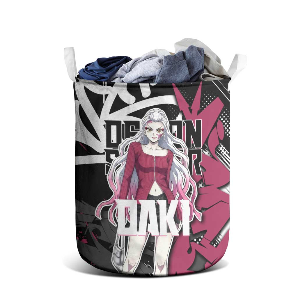 Daki Demon Slayer Laundry Basket Pink Graffiti Anime Aesthetic