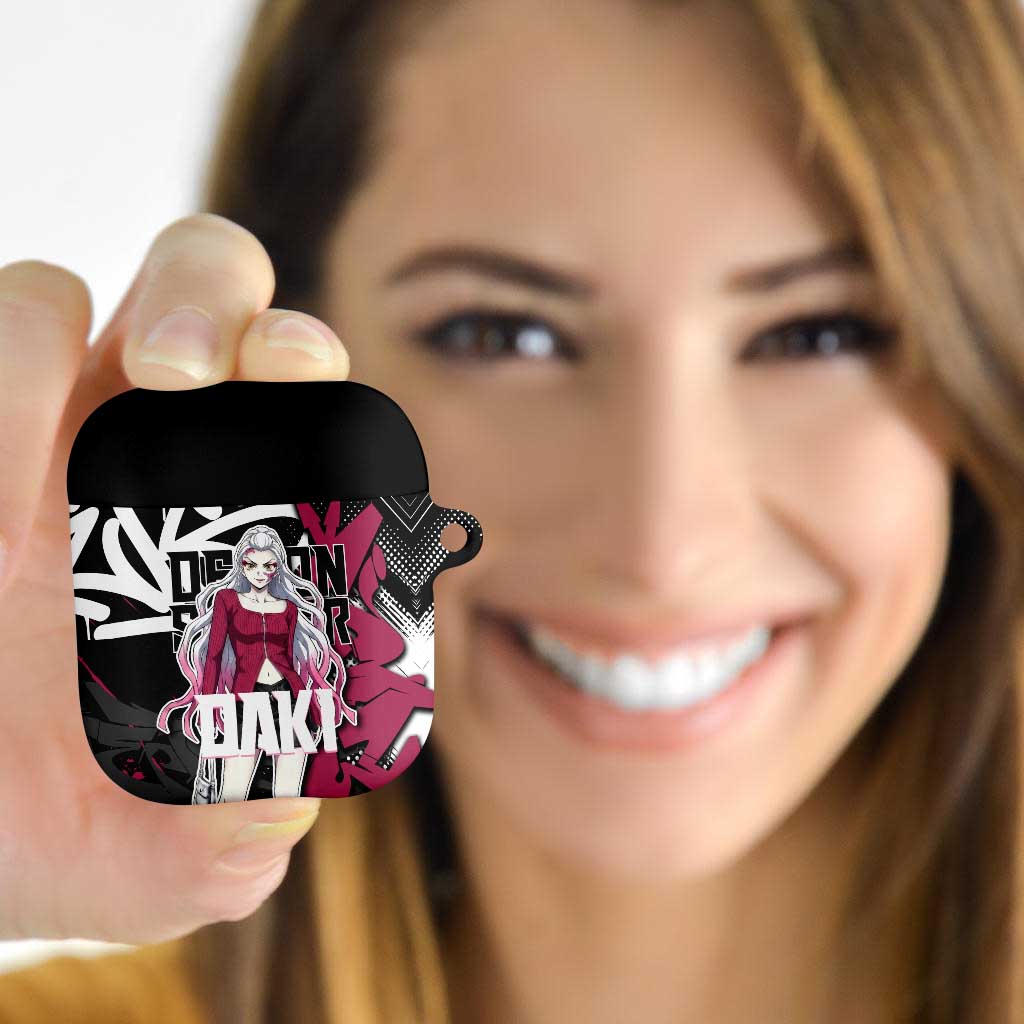 Daki Demon Slayer AirPods Case Pink Graffiti Anime Aesthetic