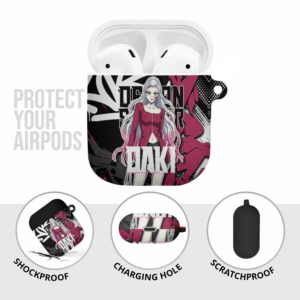 Daki Demon Slayer AirPods Case Pink Graffiti Anime Aesthetic