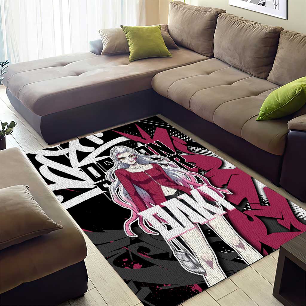 Daki Demon Slayer Area Rug Pink Graffiti Anime Aesthetic