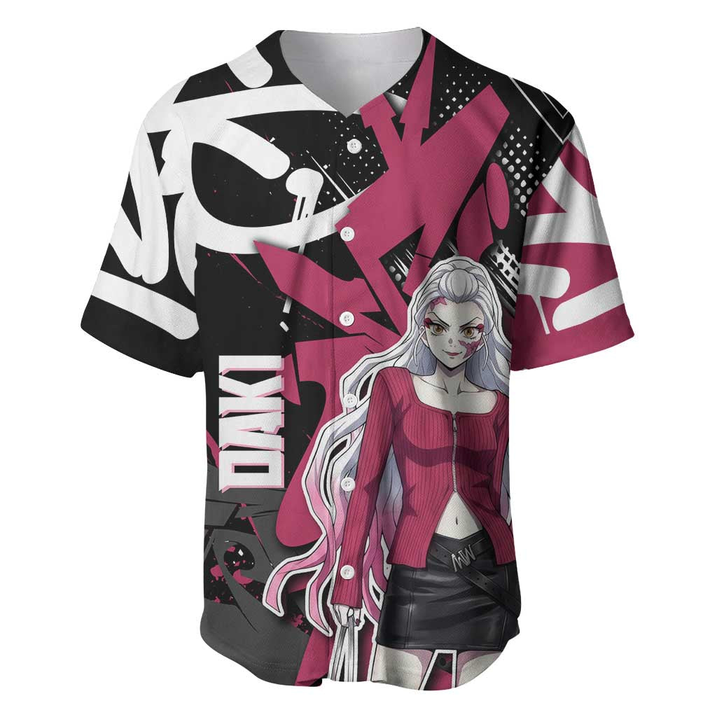 Daki Demon Slayer Baseball Jersey Pink Graffiti Anime Aesthetic