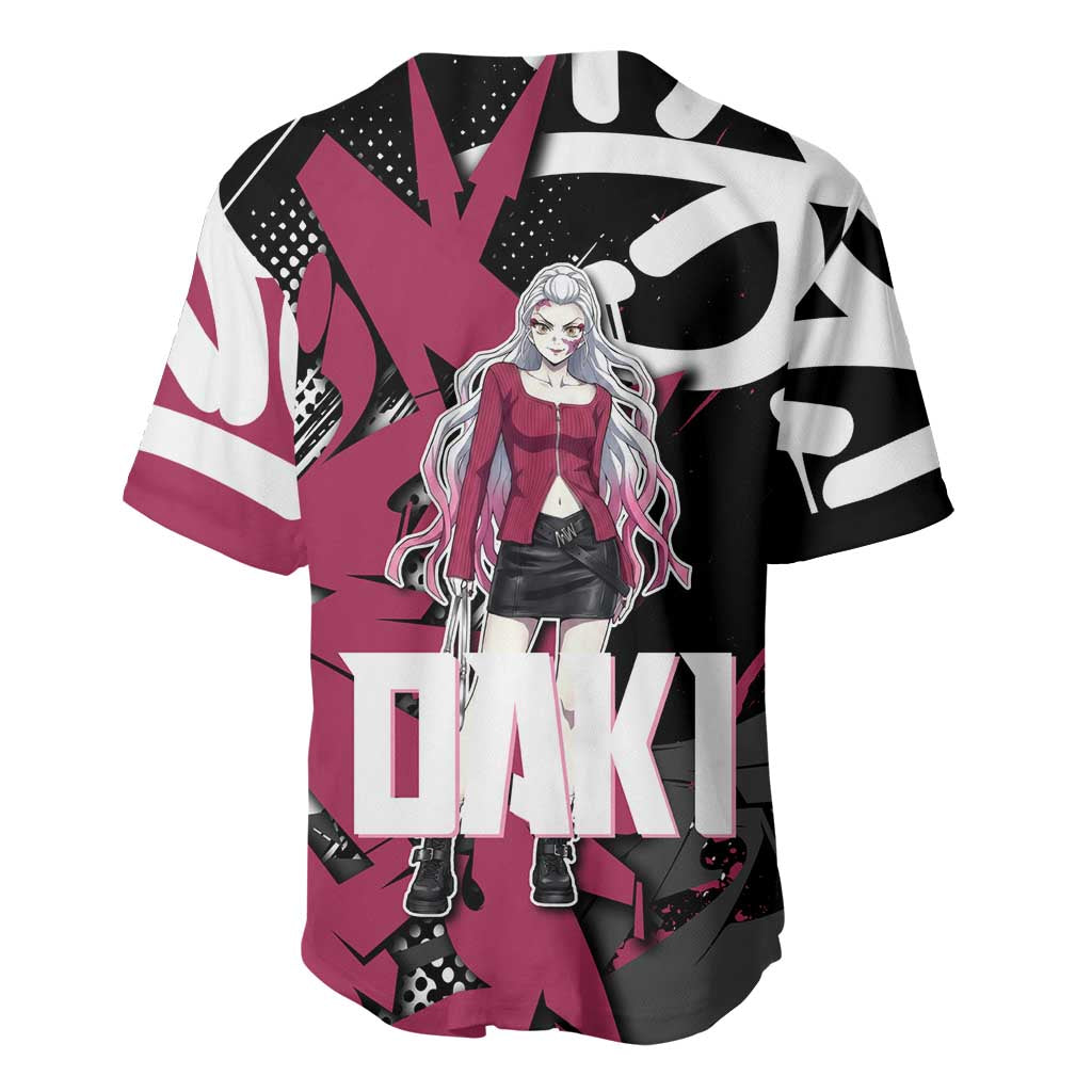 Daki Demon Slayer Baseball Jersey Pink Graffiti Anime Aesthetic