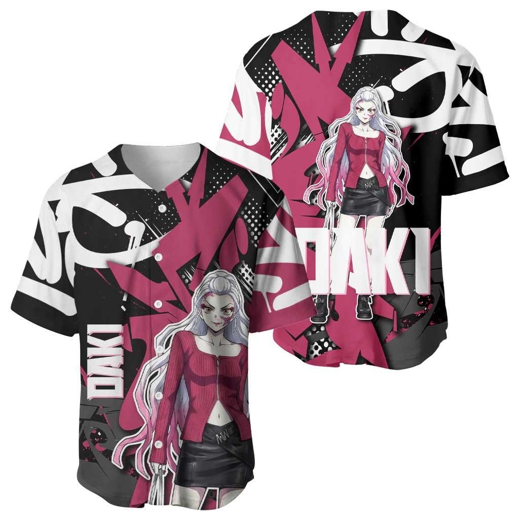 Daki Demon Slayer Baseball Jersey Pink Graffiti Anime Aesthetic
