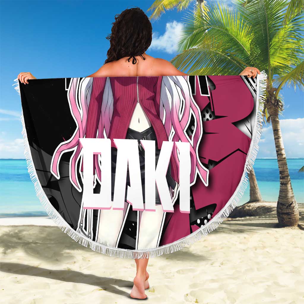 Daki Demon Slayer Beach Blanket Pink Graffiti Anime Aesthetic