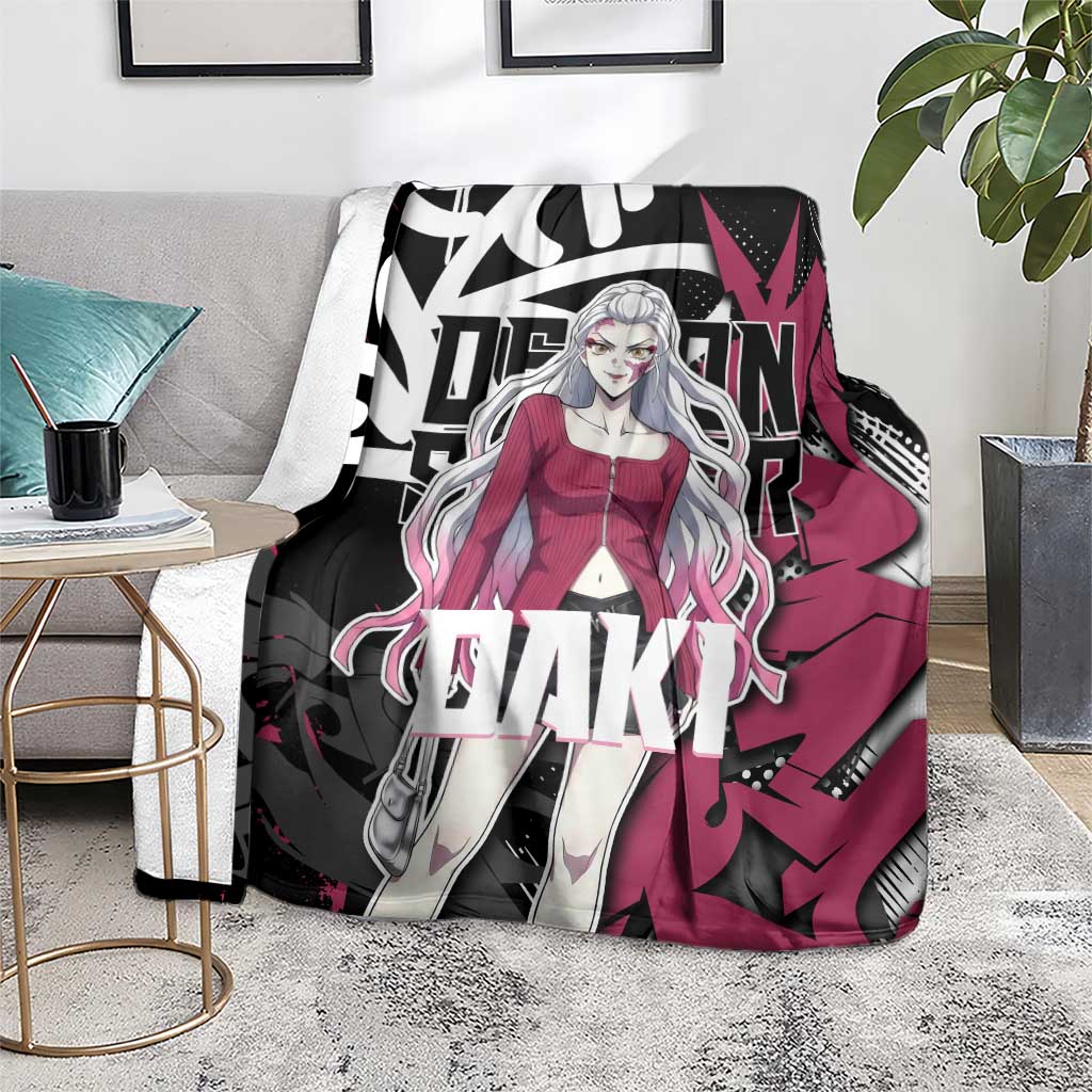 Daki Demon Slayer Blanket Pink Graffiti Anime Aesthetic