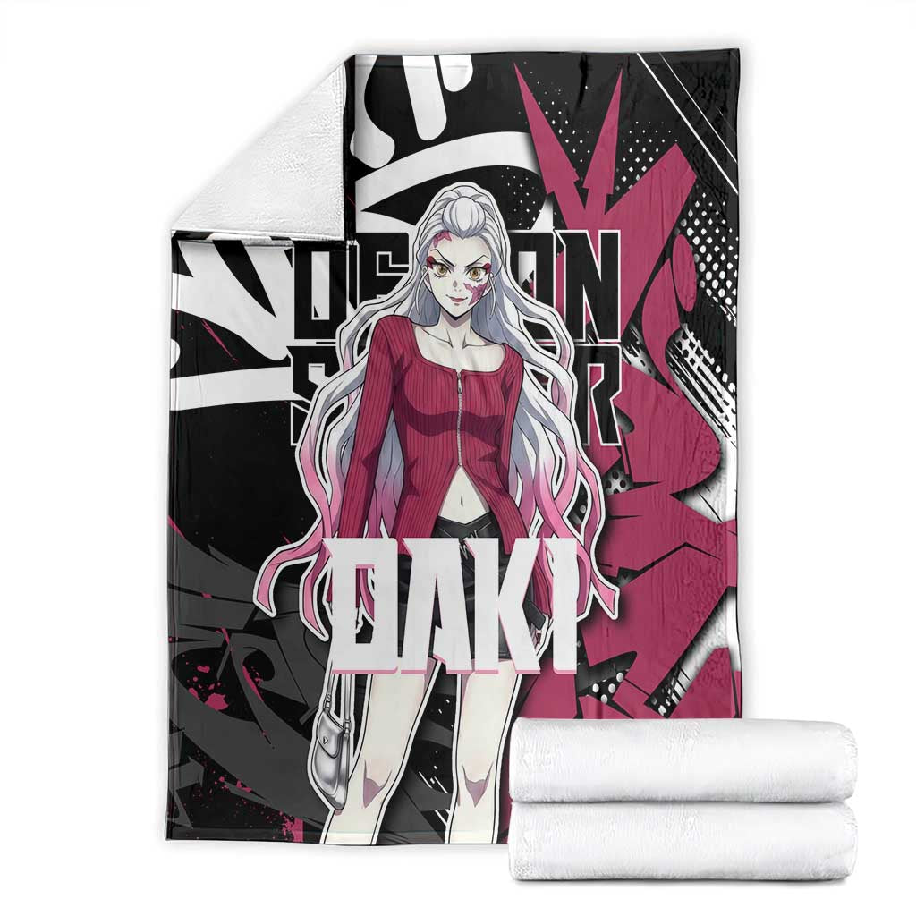 Daki Demon Slayer Blanket Pink Graffiti Anime Aesthetic