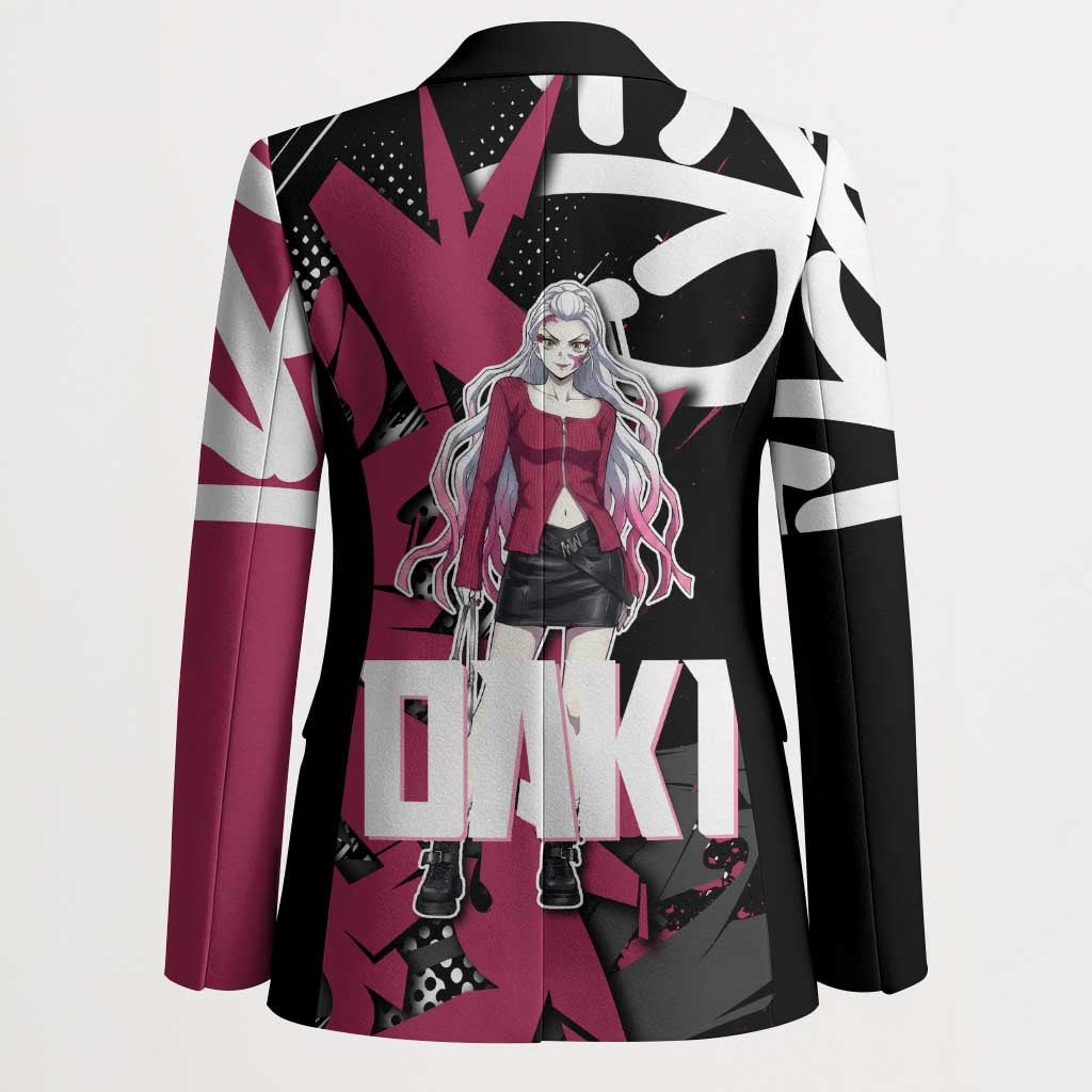 Daki Demon Slayer Blazer Pink Graffiti Anime Aesthetic