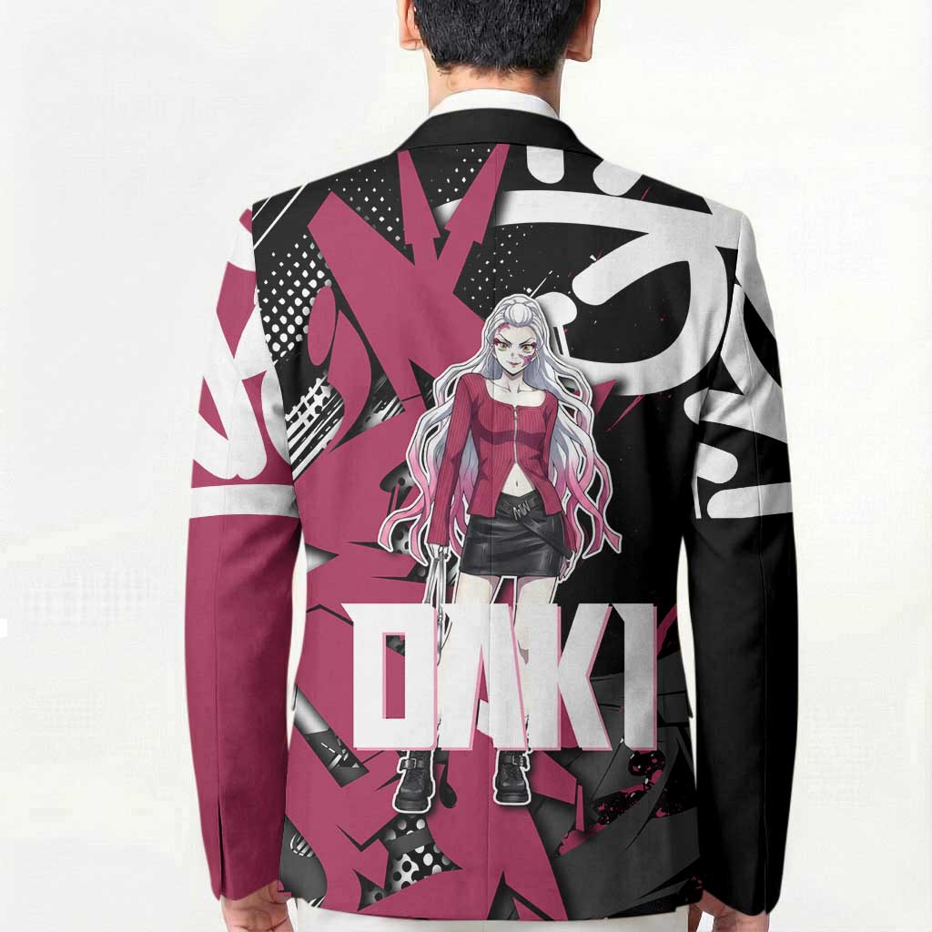 Daki Demon Slayer Blazer Pink Graffiti Anime Aesthetic