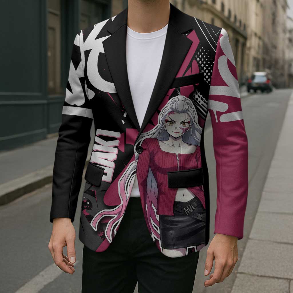 Daki Demon Slayer Blazer Pink Graffiti Anime Aesthetic