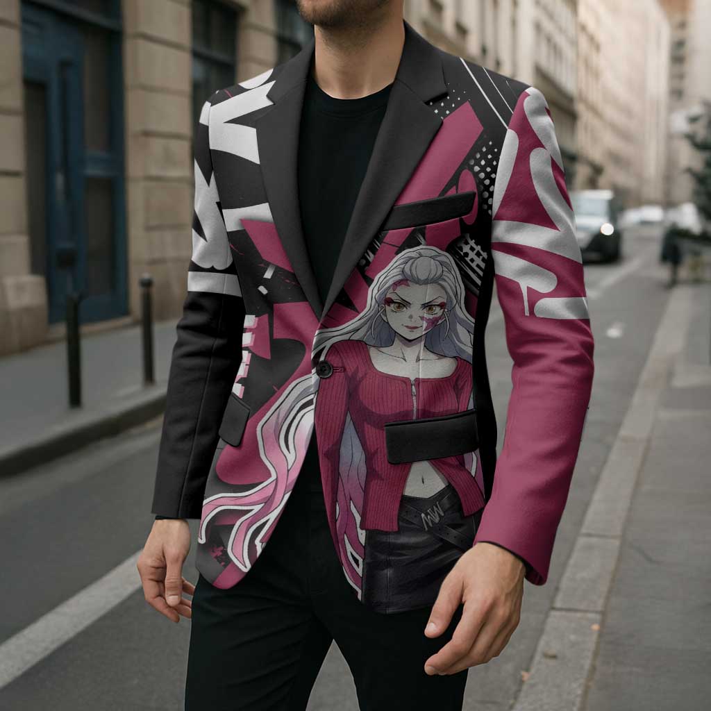 Daki Demon Slayer Blazer Pink Graffiti Anime Aesthetic