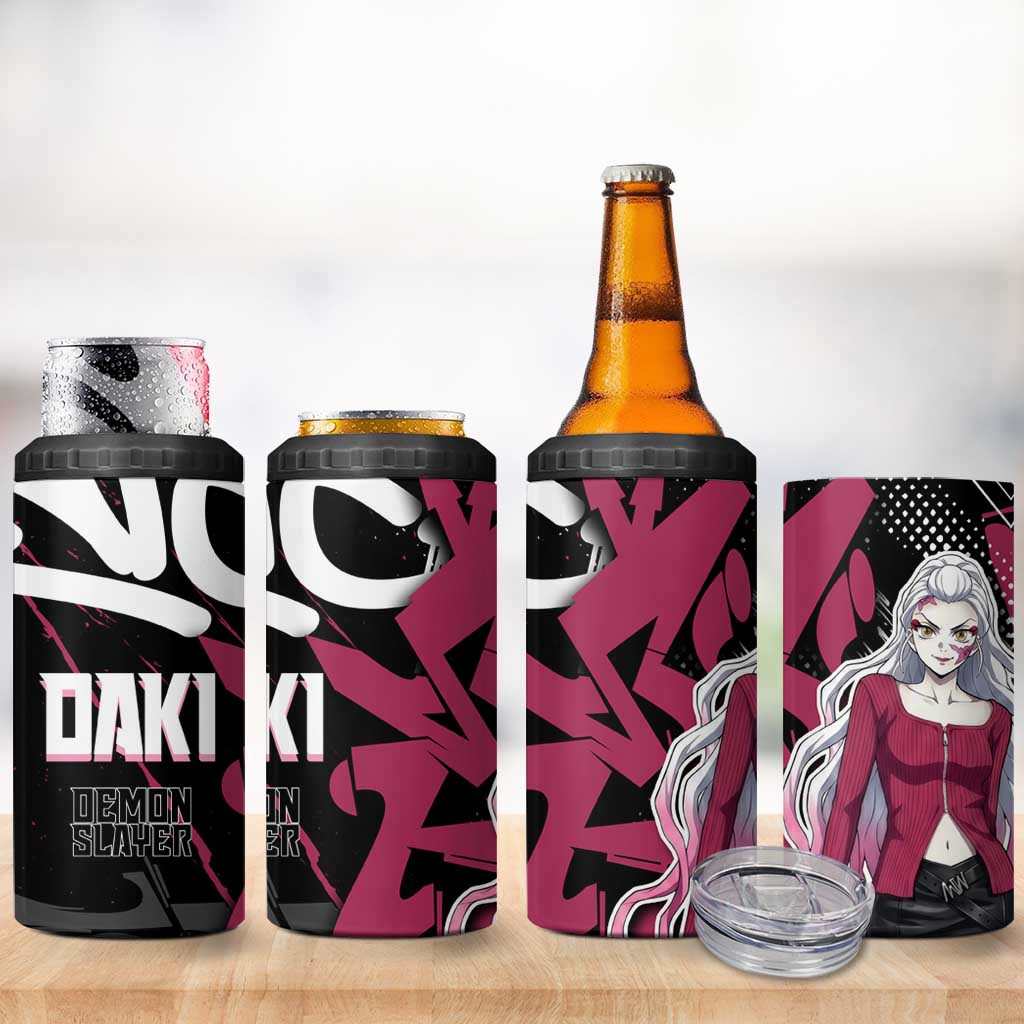 Daki Demon Slayer 4 in 1 Can Cooler Tumbler Pink Graffiti Anime Aesthetic
