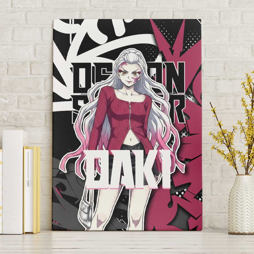 Daki Demon Slayer Canvas Wall Art Pink Graffiti Anime Aesthetic