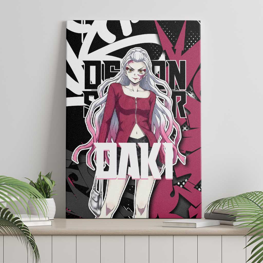 Daki Demon Slayer Canvas Wall Art Pink Graffiti Anime Aesthetic