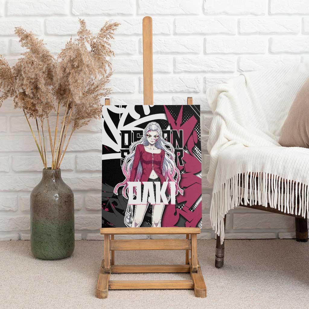 Daki Demon Slayer Canvas Wall Art Pink Graffiti Anime Aesthetic