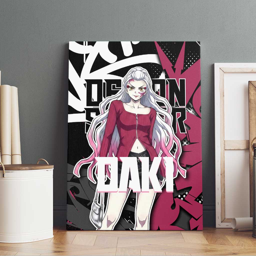 Daki Demon Slayer Canvas Wall Art Pink Graffiti Anime Aesthetic