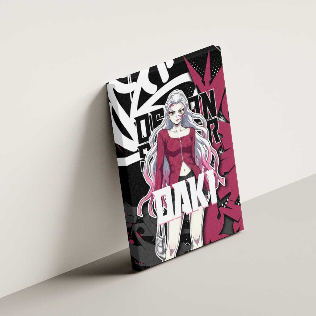 Daki Demon Slayer Canvas Wall Art Pink Graffiti Anime Aesthetic
