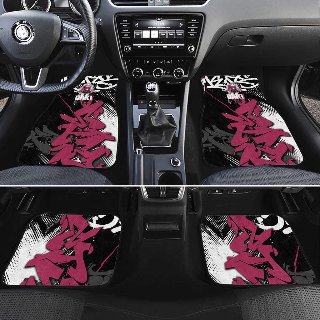 Daki Demon Slayer Car Mats Pink Graffiti Anime Aesthetic