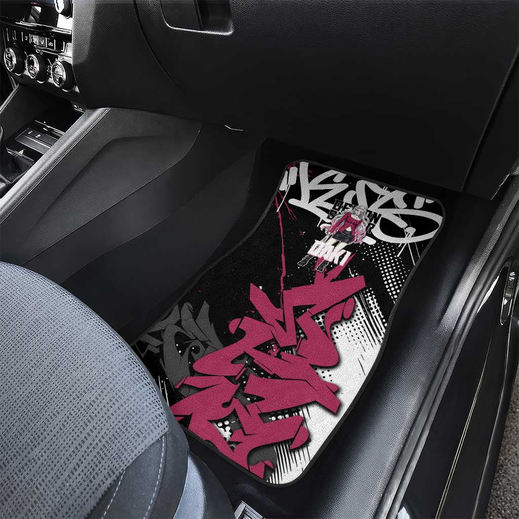 Daki Demon Slayer Car Mats Pink Graffiti Anime Aesthetic