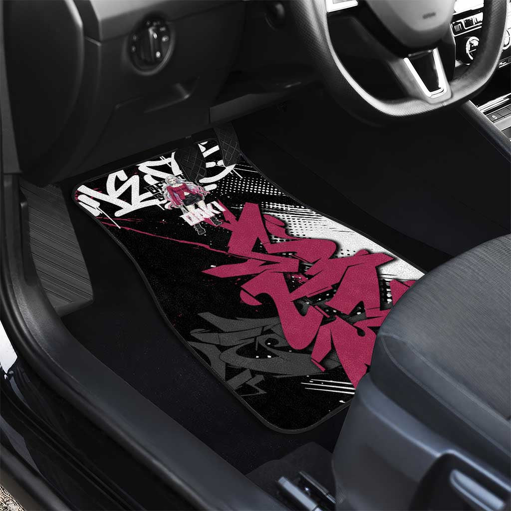 Daki Demon Slayer Car Mats Pink Graffiti Anime Aesthetic