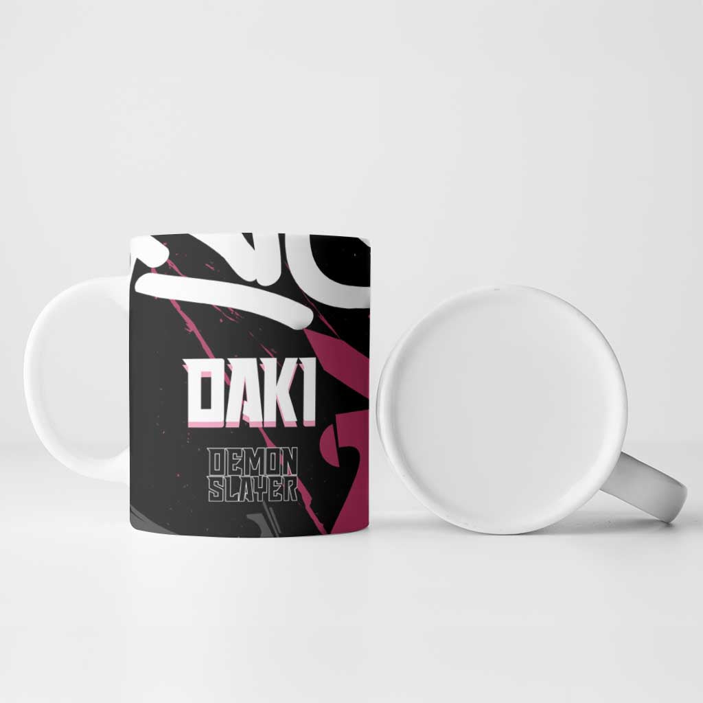 Daki Demon Slayer Ceramic Mug Pink Graffiti Anime Aesthetic