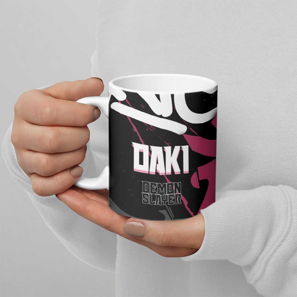 Daki Demon Slayer Ceramic Mug Pink Graffiti Anime Aesthetic