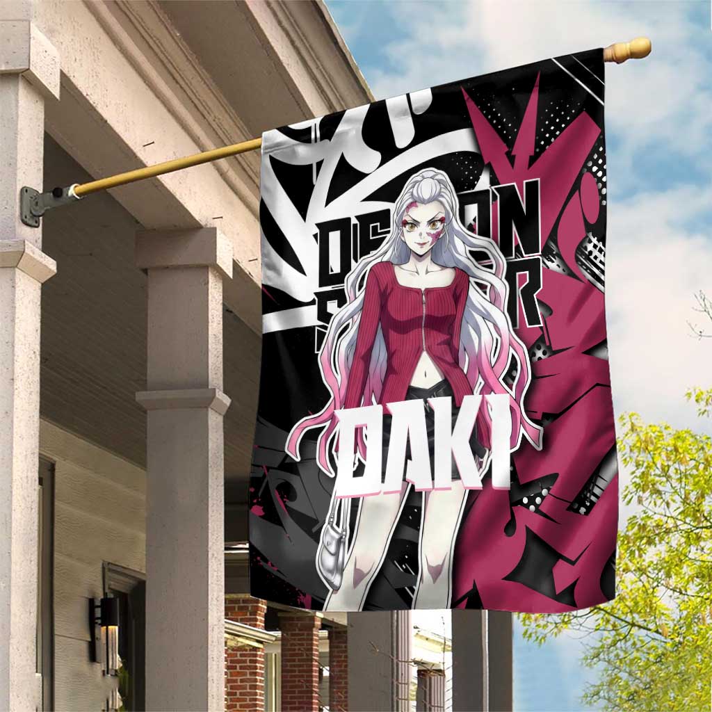 Daki Demon Slayer Garden Flag Pink Graffiti Anime Aesthetic