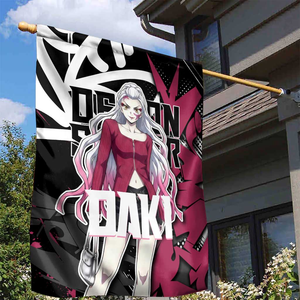 Daki Demon Slayer Garden Flag Pink Graffiti Anime Aesthetic