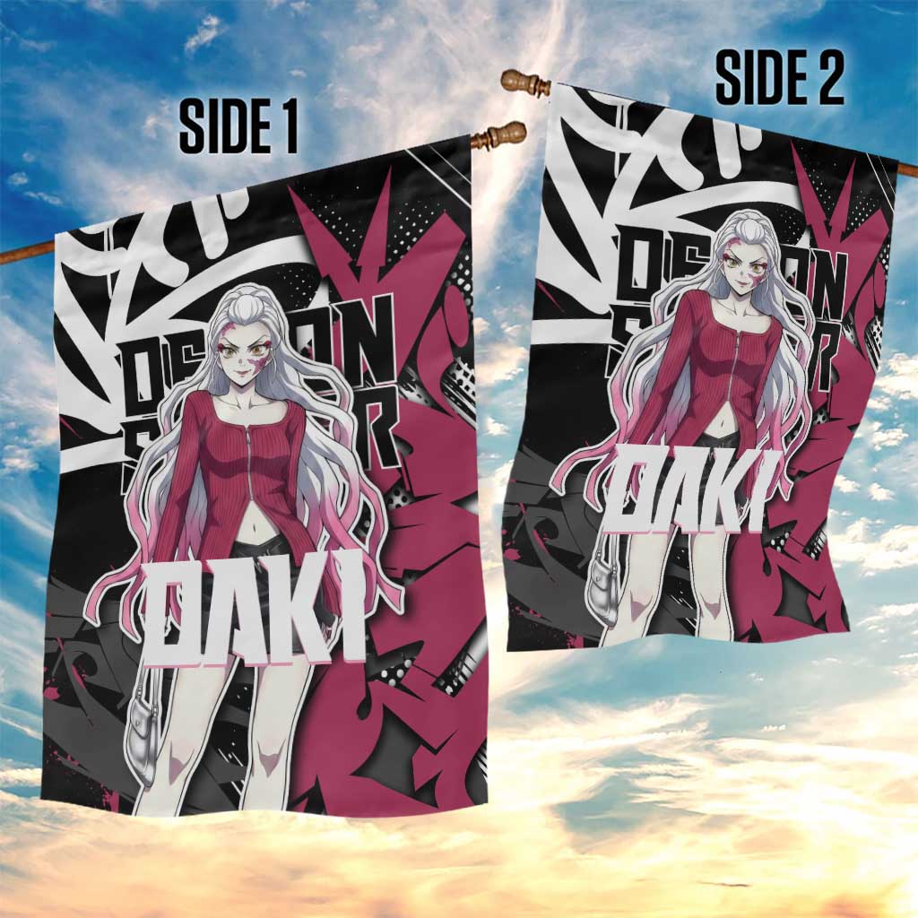 Daki Demon Slayer Garden Flag Pink Graffiti Anime Aesthetic