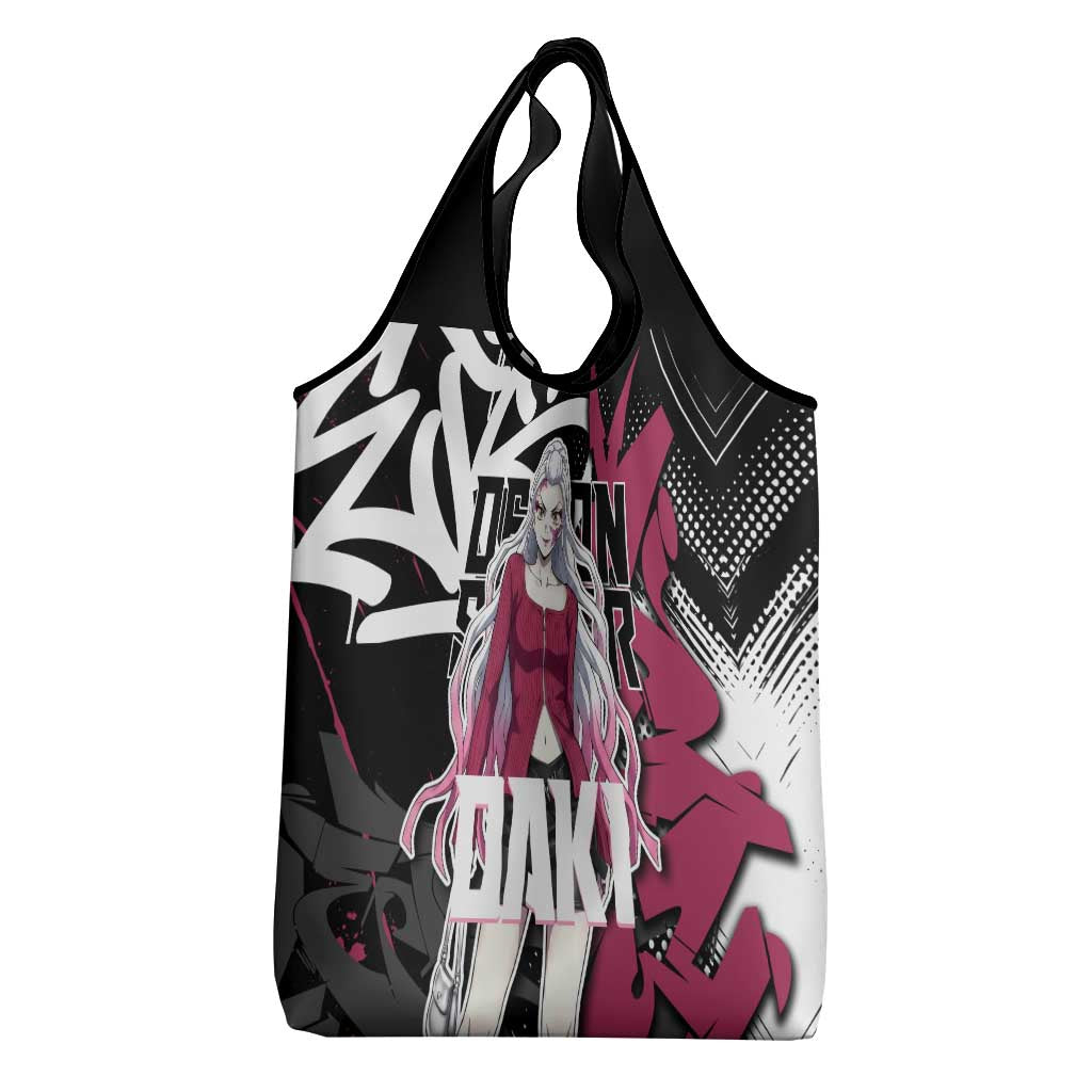 Daki Demon Slayer Grocery Bag Pink Graffiti Anime Aesthetic