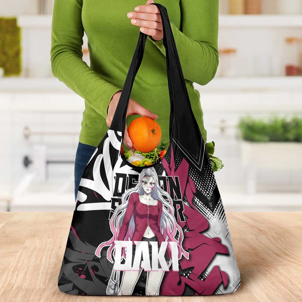 Daki Demon Slayer Grocery Bag Pink Graffiti Anime Aesthetic
