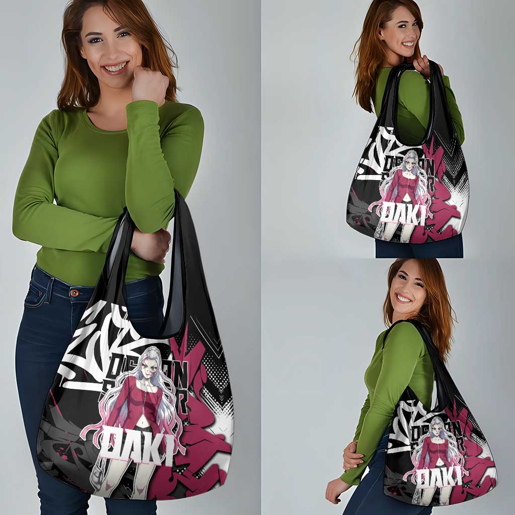 Daki Demon Slayer Grocery Bag Pink Graffiti Anime Aesthetic