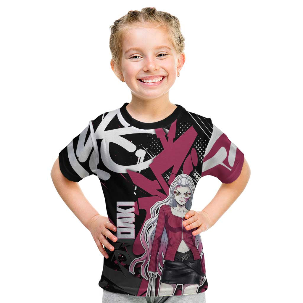 Daki Demon Slayer Kid T Shirt Pink Graffiti Anime Aesthetic