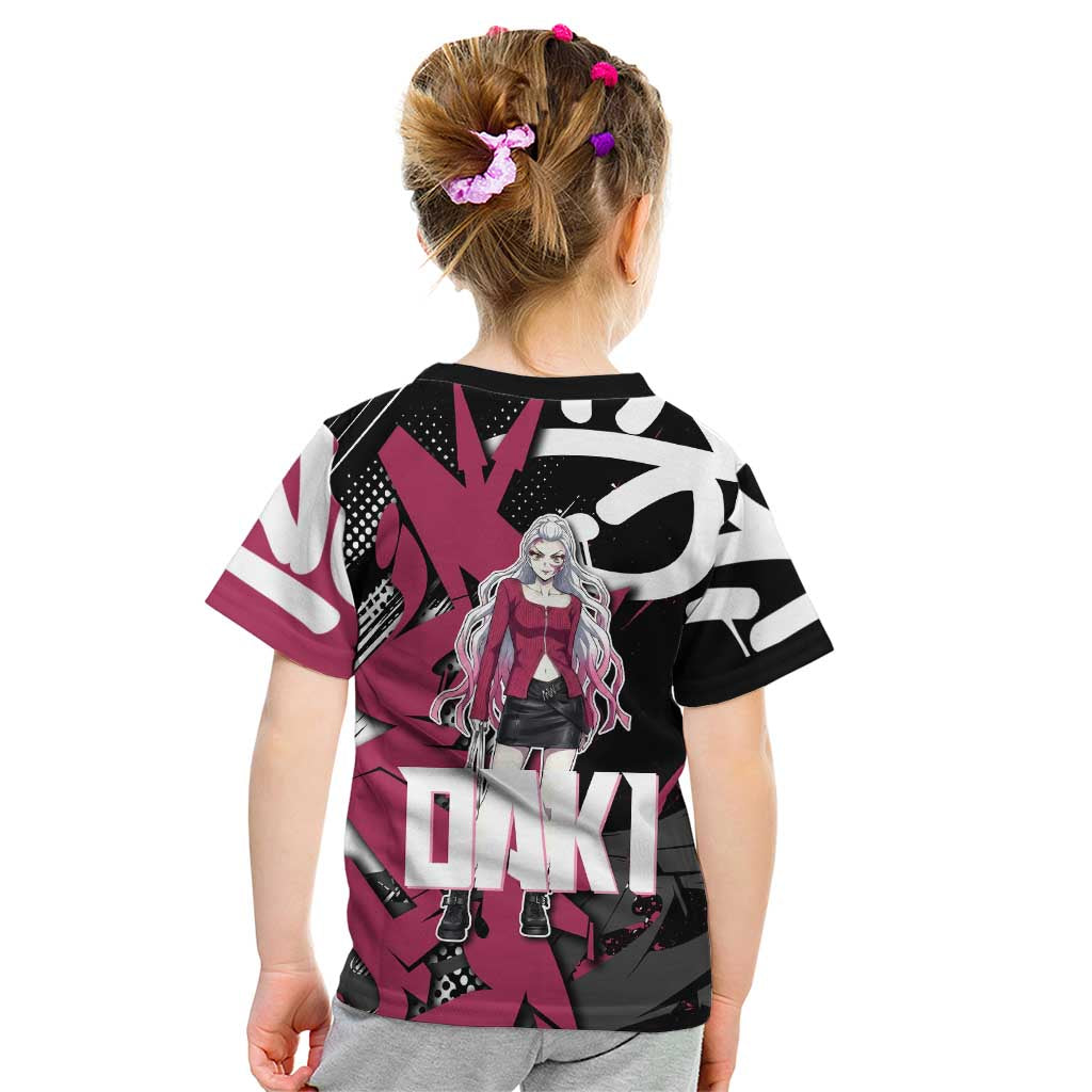 Daki Demon Slayer Kid T Shirt Pink Graffiti Anime Aesthetic