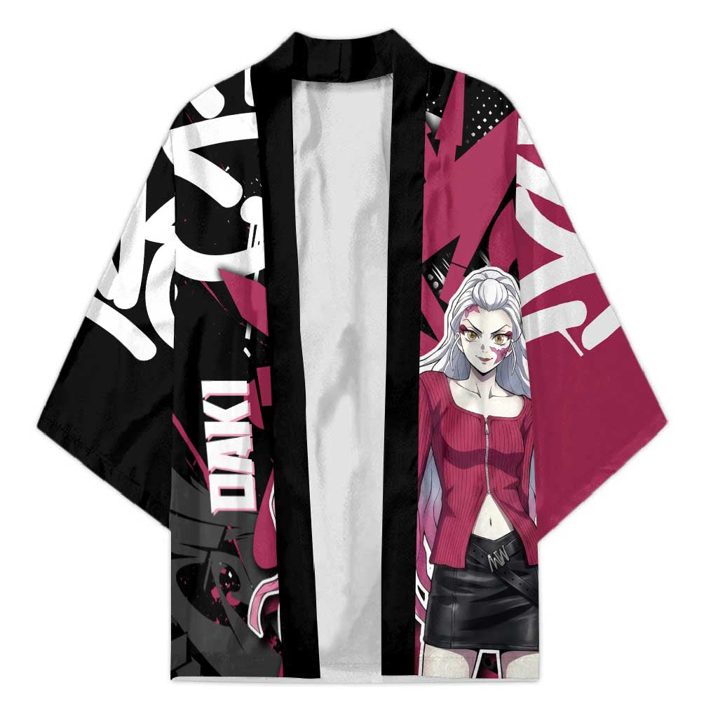 Daki Demon Slayer Kimono Pink Graffiti Anime Aesthetic