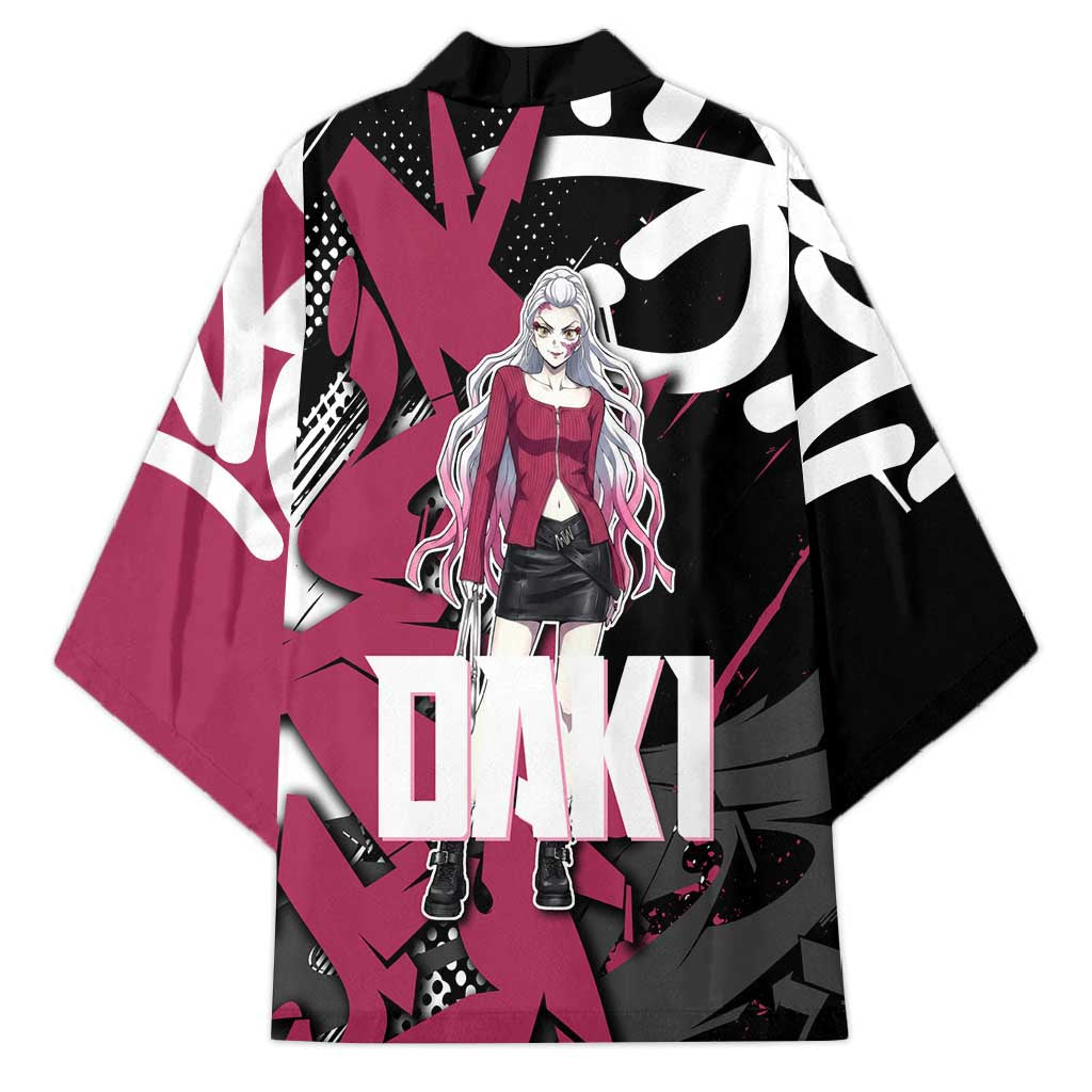 Daki Demon Slayer Kimono Pink Graffiti Anime Aesthetic